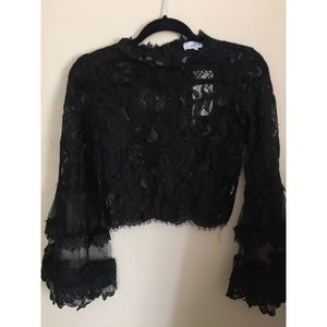 Long sleeve Laced crop top
